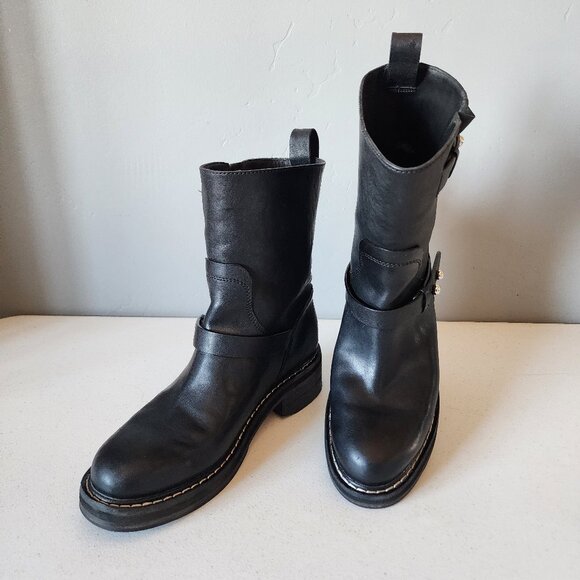 Rag & Bone Black Moto Boot "EUC" - Picture 13 of 16
